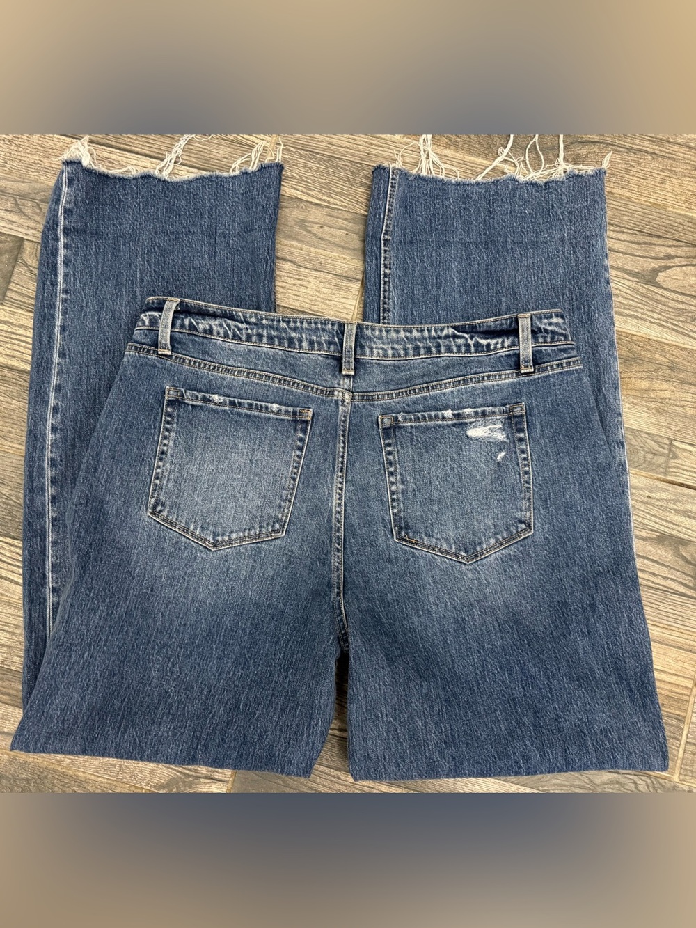 VERVET BY FLYING MONKEY Distressed Raw Hem Blue Jeans